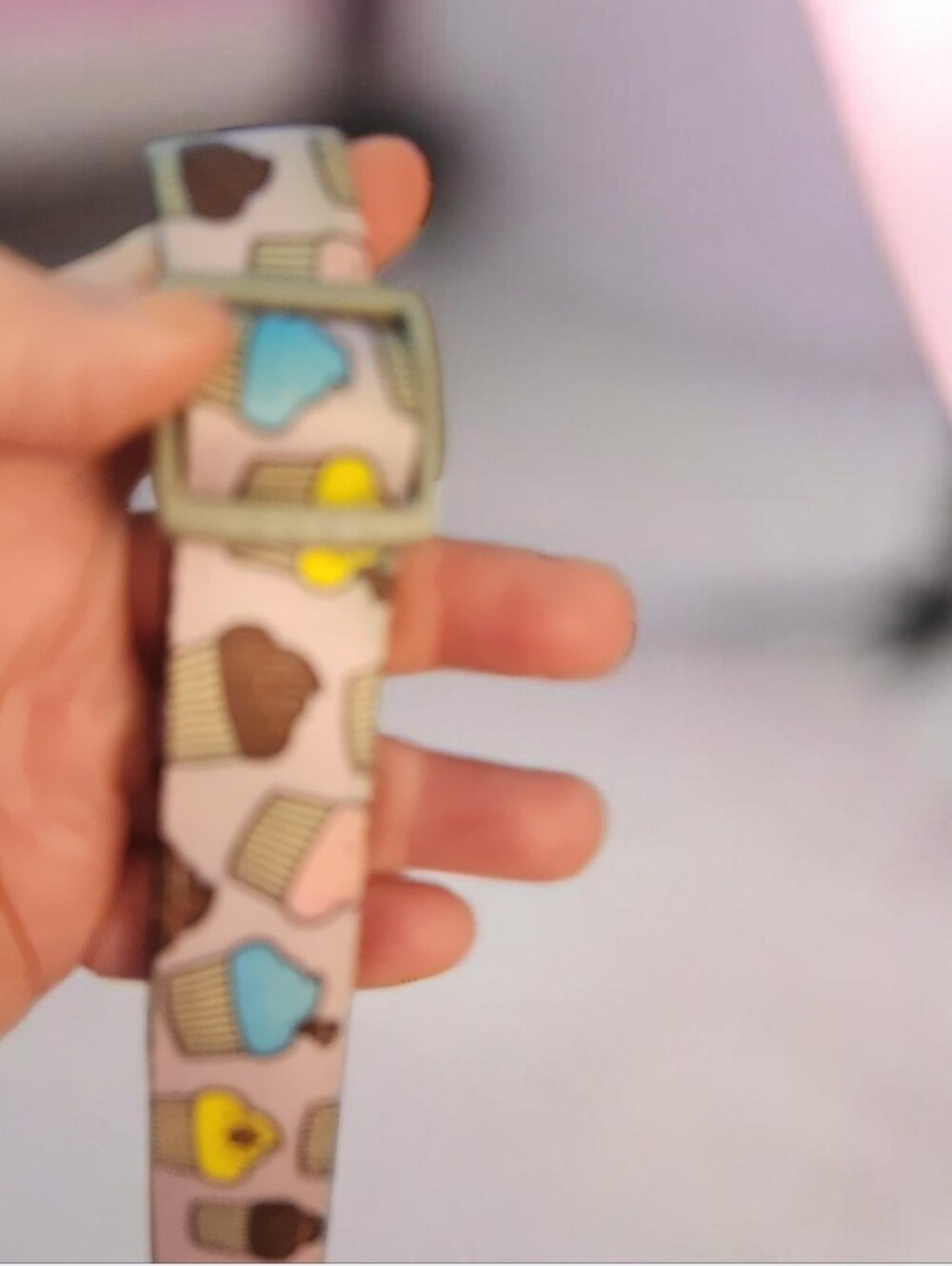Cupcake Print Adjustable Collar in Pastel Colors